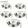 1 Stück Edelstahl-Wok Unbeschichtet 26/28/30/32/34cm Hohe Qualität Doppelgriff Kochpfanne Geeignet für Zuhause Rindfleisch Gebraten Kochen
