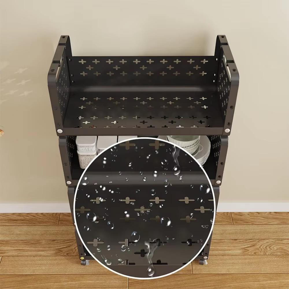 Kitchen Basket Storage Rack Multi-Storey Floor Standing Moveble Trolley Home Fruit Vegetables Moistureproof Practical Small Cart