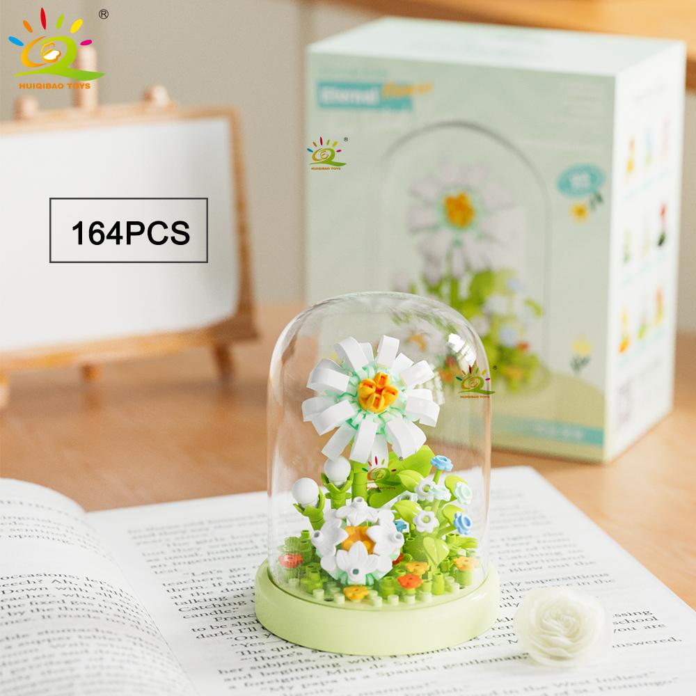 

MOC Квіткова Вітрина Мікро Будівельний Блок Троянда Сукулент Міні 3D Діамантова Модель Цегляна Іграшка для Дітей Прикраса Столу