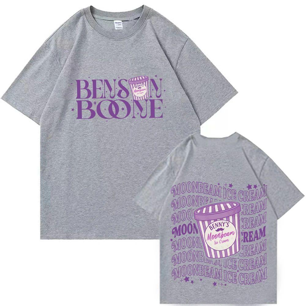 Fashion Casual Loose T Shirts Benson Boone Moonbeam Ice Cream T-shirt Tour 2025 Merch Unisex Pullover Tops Unisex