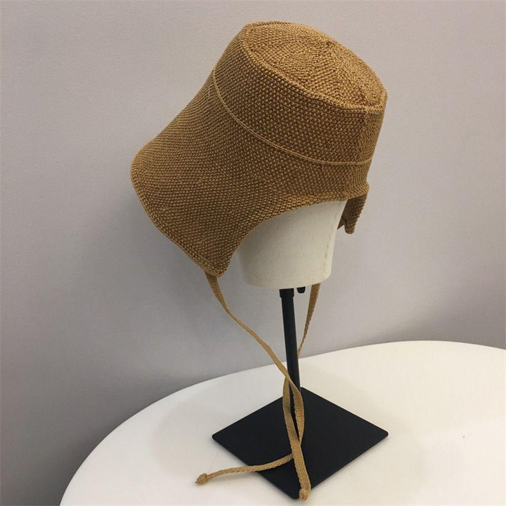 Sunshade Straw Hat Anti-UV Women Lady Girl Fisherman Hats Sun Visor Hats  Spring Summer Autumn