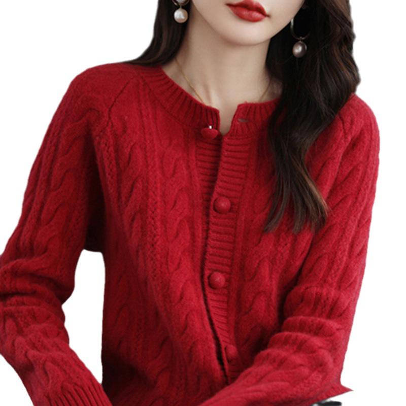 2024 Damenmode-Set aus Strickpullover und lockerer Jacke