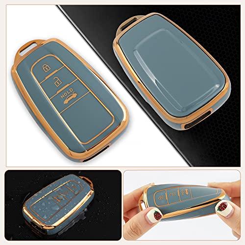 Futwod Key Cover 3 Buttons C-HR New Prius 50 Series Camry 70 Series Corolla Sport Corolla Sedan Crown RAV4 50 Series Mirai Key Holder Smart Key C
