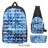Cook Backpack Student School Bag Lightweight Polyester Backpack Three-Piece Set