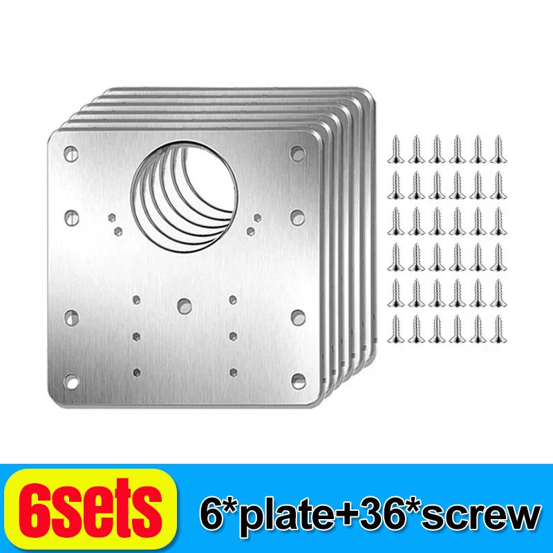 Edelstahl Scharniere Befestigungsplatten-Set Schranktürscharnier Reparatur Befestigungswinkel Platten Winkel Mit Befestigungsloch Heim-Beschläge