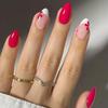 Medium and Long Almond Type European and American Hot-selling Nail Art Spring and Summer Sweet Pink Flower French Design Wearing Nail