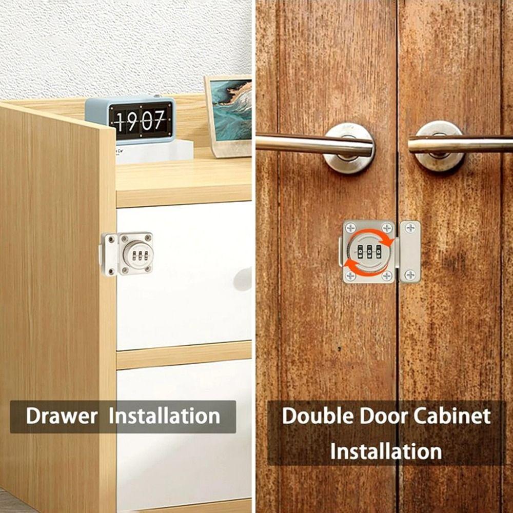 Security Protection Password Lock with 3 Digits Anti-Theft Door Password Catch  Entry Gate