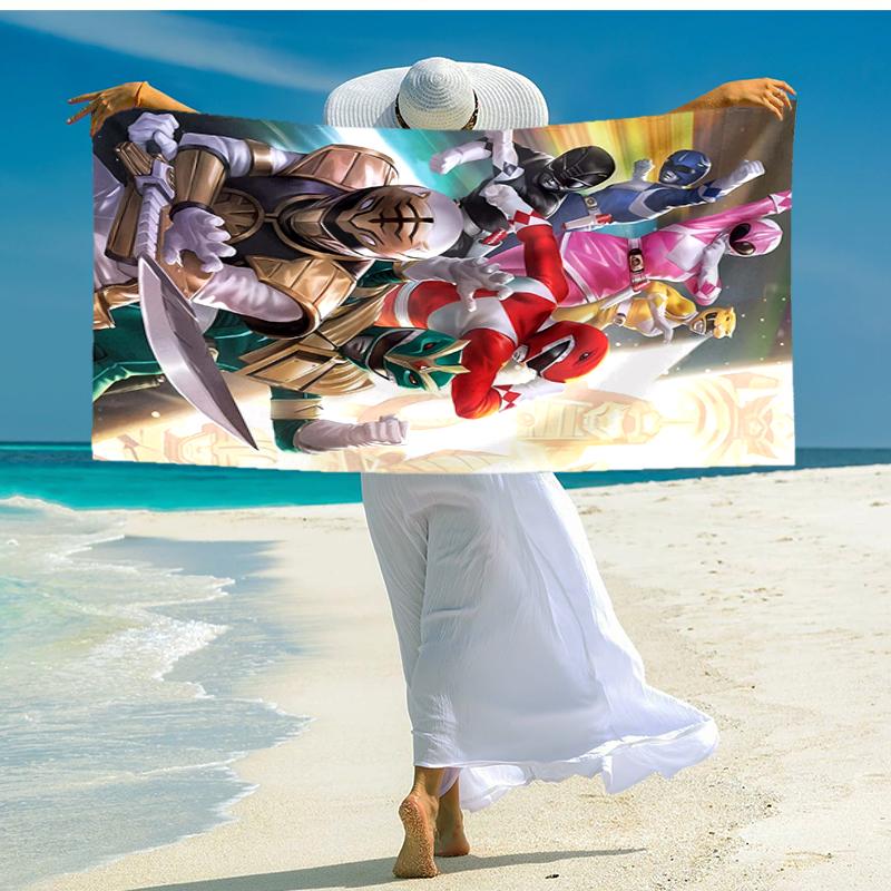 1pc Mighty Morphin Power Rangers3 Beach Towel, Comfortable and Thick, and Swimming/Bath/Picnic/Camping Towel, Suitable for Seaside Beaches