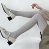 Women Vintage Twist Striped Pattern Jacquard Tights Winter Fall Opaque Pantyhose Stockings Slimming Leggings Hosiery