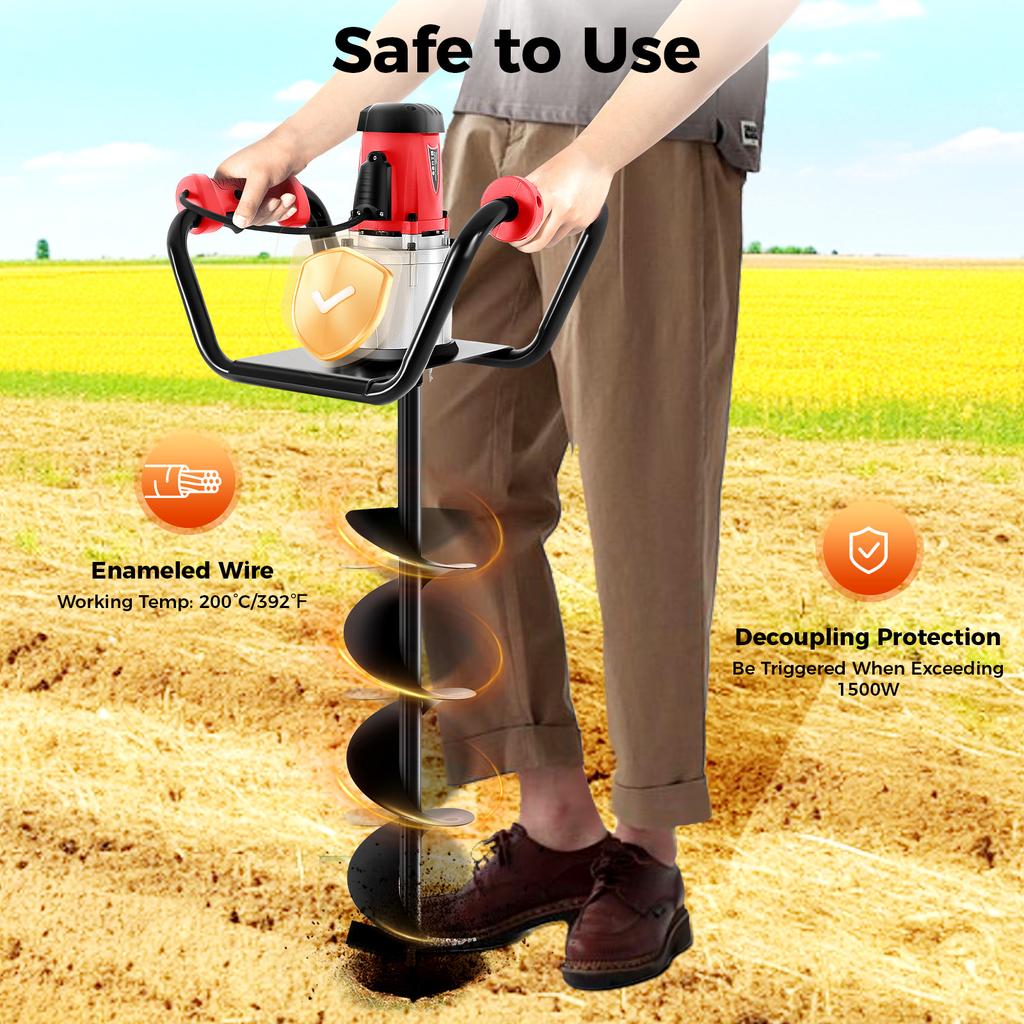 Wiertło ślimakowe do ziemi z trzpieniem 3/4" do sadzenia, 6"x31,1" świder ogrodowy z przedłużką do koparki, świder do słupków ogrodzeniowych