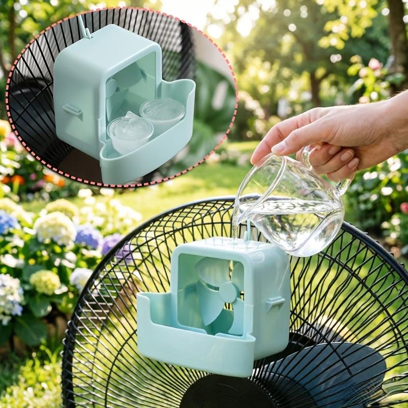 Pink Fan Cooling Storage Box Hanging Fan Cooling Tool With 4 Cup Household Cooling Box Fan Cooler Refrigeration Accessories