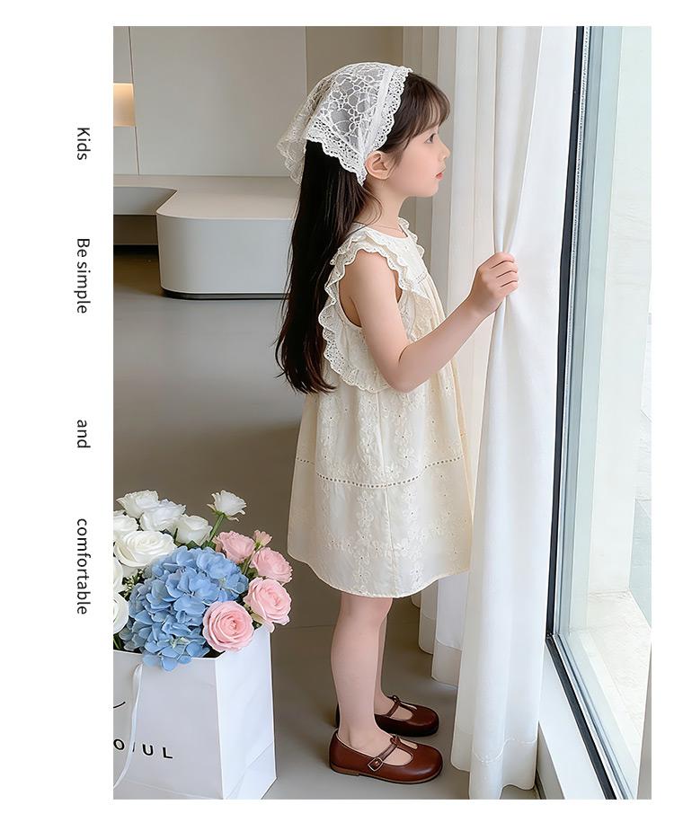 Girls' Summer 2026 New Children's Flying Sleeve Princess Skirt Thin Cotton Elegant Baby Summer Dress