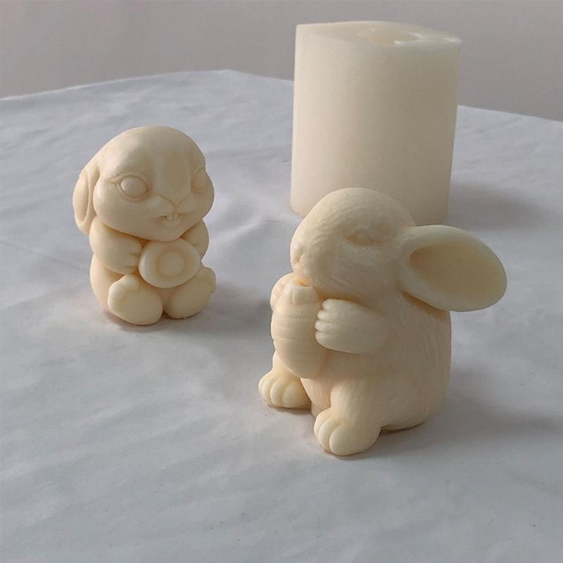 Easters-Rabbit Molds Rabbits Silicones Candle Molds Cute 3d-Rabbit Molds Resins Soap Molds Candle Scented-Making Supply