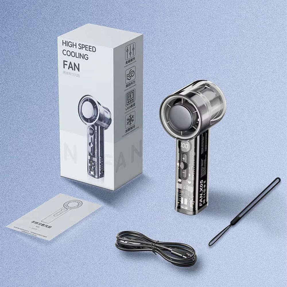 Semiconductor Refrigeration High-speed Handheld Electric Fan 3000mAh USB Portable Rechargeable Outdoor Small Fan