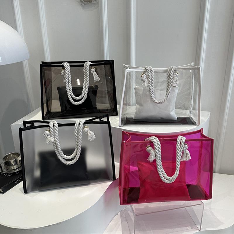 Popular Large-capacity Bag Women's Bag 2025 New Trendy Transparent Shoulder Bag Tote Bag
