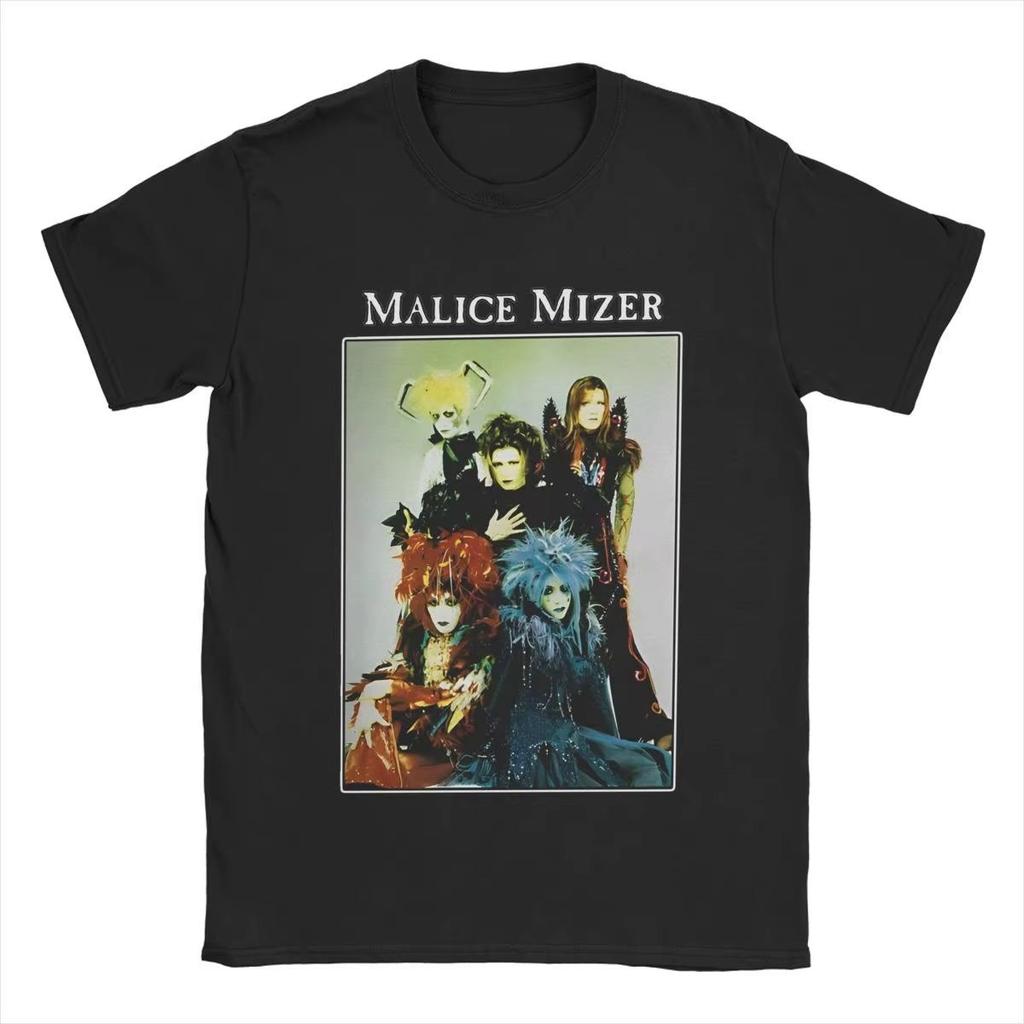 T-shirts de Chanteur de Groupe Malice Mizer Homme T-shirts 100% Vintage Col Rond T-shirts de Musicien Rock Manches Courtes Marchandise 4XL 5XL 6XL