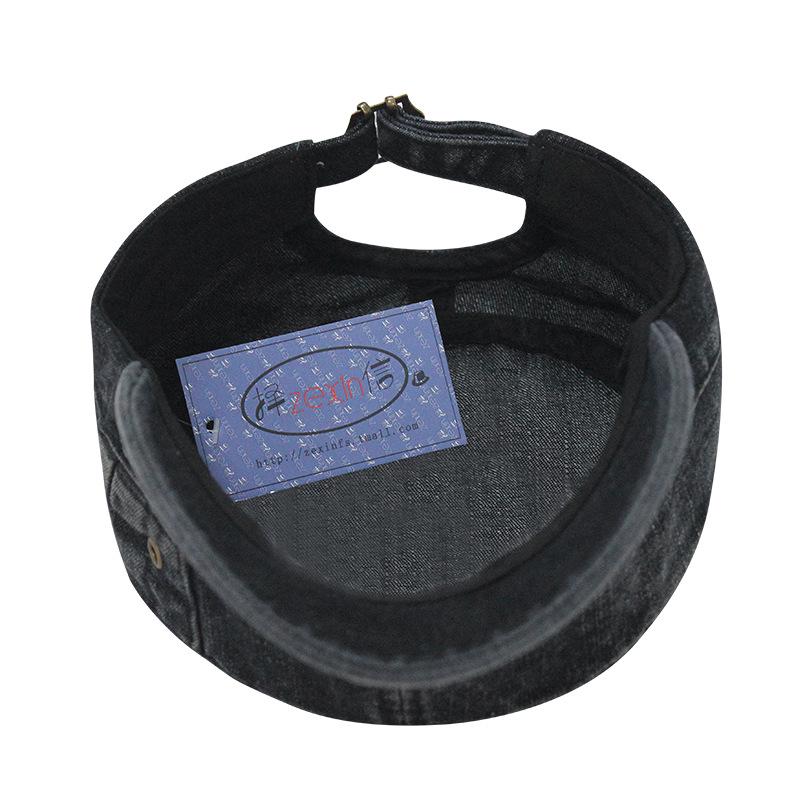 Unisex Korean Style Washed Denim Military Cap - Breathable Outdoor Sunshade Duckbill Hat