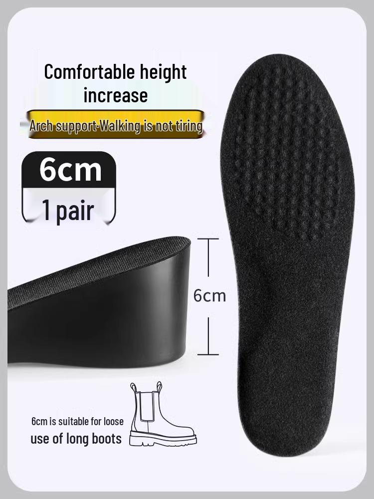 Women's 5 cm Invisible Height-Increasing Insoles for Long Boots, Arch Support to Prevent Tired Feet.
