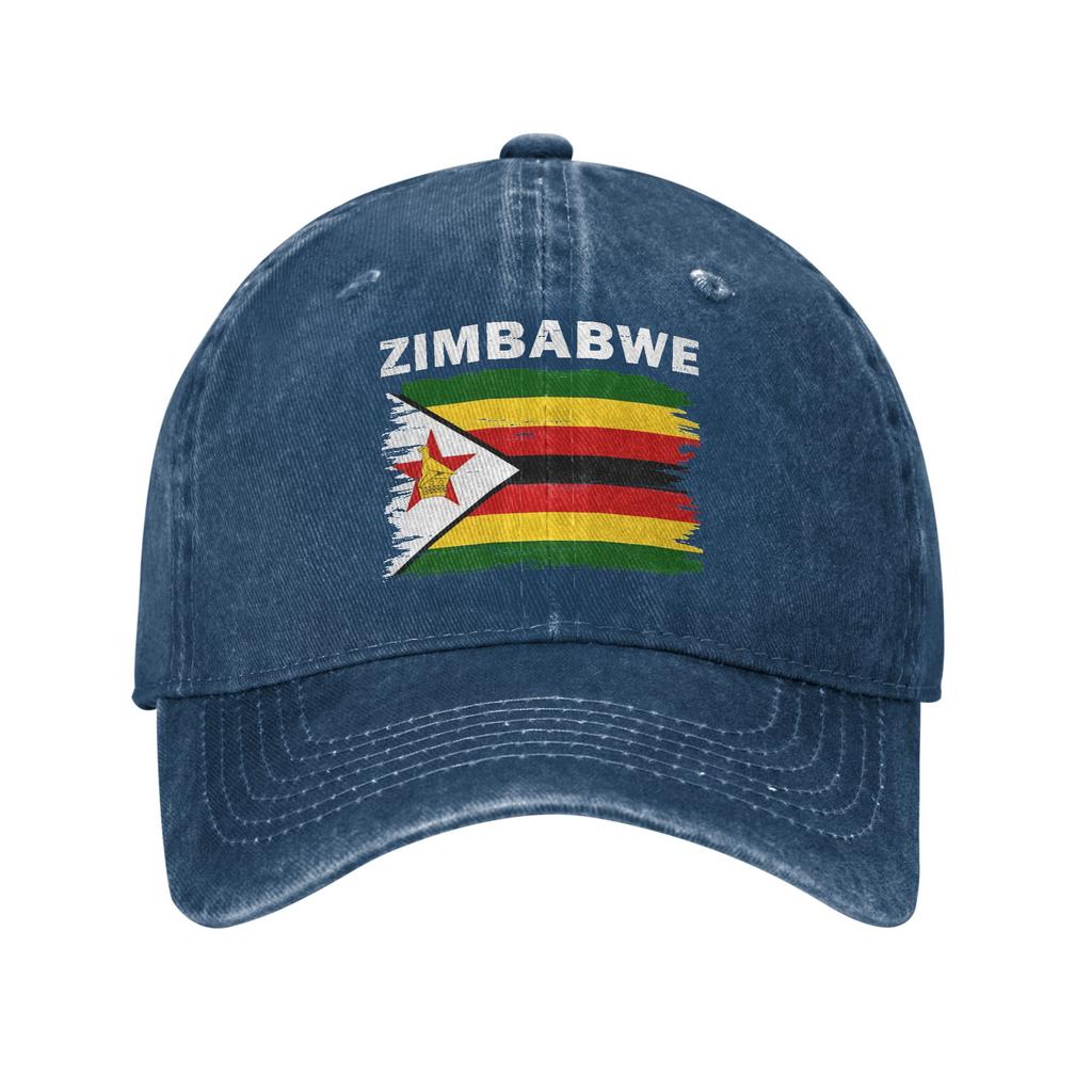 Summer Zimbabwe Flag National Baseball Cap Sun SunProof Custom Logo Washed Trucker Hat FeUnisex Unisex Cool Hippie Snapback Cap