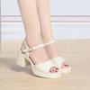 Fashionable Thick-Soled One-Strip Sandals For Women With Thick Heels Open Toes Soft Sole Versatile High Heels Simple Comfortable