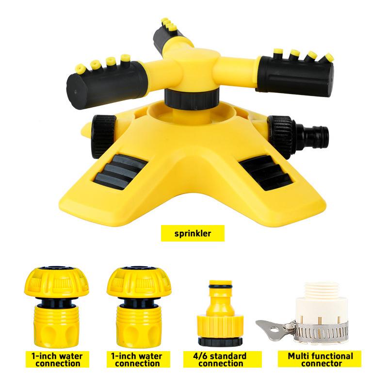 360 Degree Automatic Rotating Sprinkler Head Three Way Rotary Nozzle Garden Lawn Nursery Irrigation Water Sprinkler