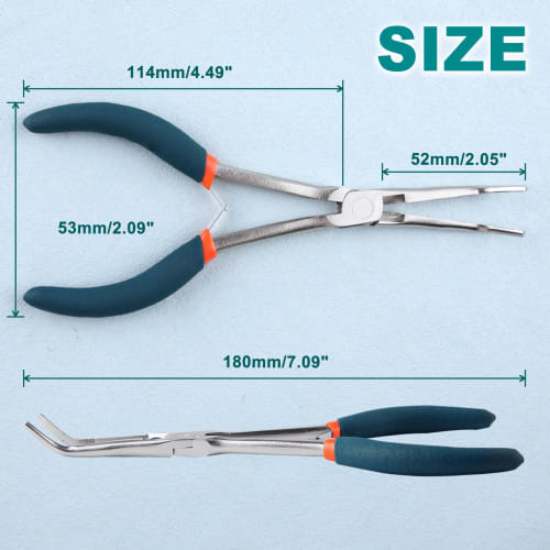 SPEEDWOX Mini Needle-Nose Pliers, Long Bent-Nose Pliers, Needle Remover Pliers, Tweezers, Bent-Nose Pliers, Long Type Wire Craft Pliers with Cutting B