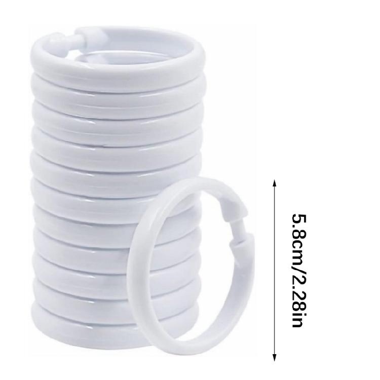 Duschvorhangringe aus Kunststoff, Duschvorhanghaken, O-Form Duschvorhanghakenringe Einfacher Schnappverschluss Duschhaken