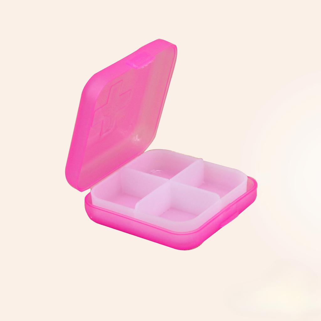 Portable Travel 4 Grid Pill Storage Box Case Container Mini Medicine Organizer