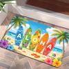 Tropische Strand-Surfbrett-Fußmatte für den Eingangsbereich Bodenmatte Zuhause Sommerdekoration Aloha-Palmenblumen-Muster Stilvoller Eingang Willkommen