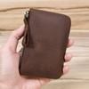 Men'S Crazy Horse Leather Change Bag Simple And Small Card Bag First Layer Cowhide Zipper Small Money Bag 9208