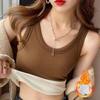 WTEMPO Winter Women Thermal Vest with Chest Pads Slim Fit Elastic Sleeveless Bottoming Tank Top
