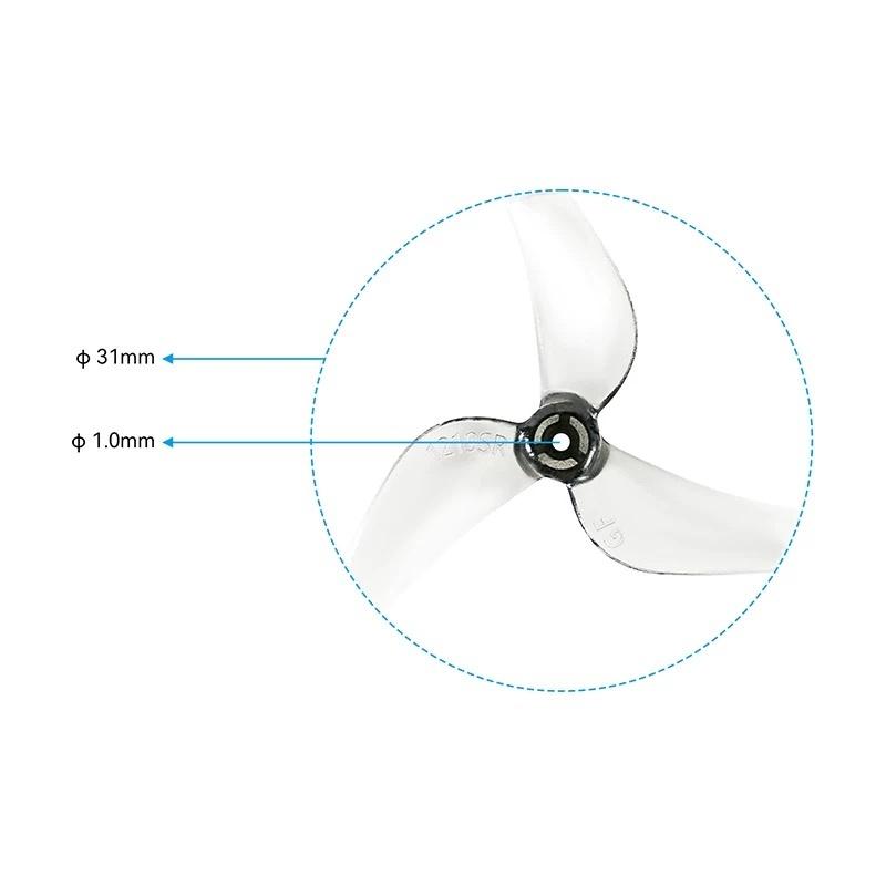 4Pcs 3-Leaves Ultra-Lightweight Prop Cw Ccw 1219S 31Mm Propeller For Fpv Tinywhoop Micro Drone For 0702 29000Kv Motor Diy Part
