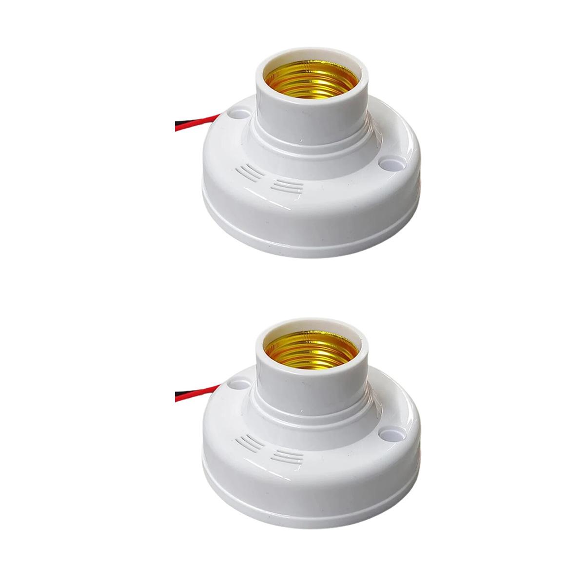

E27 Base PIR Motion Detector Wall Lamp Holder Socket Led AC220V Automatic Human Body Infrared PIR Sensor Lamp Light Screw Cap Socket Lamp Bulb 2PCS