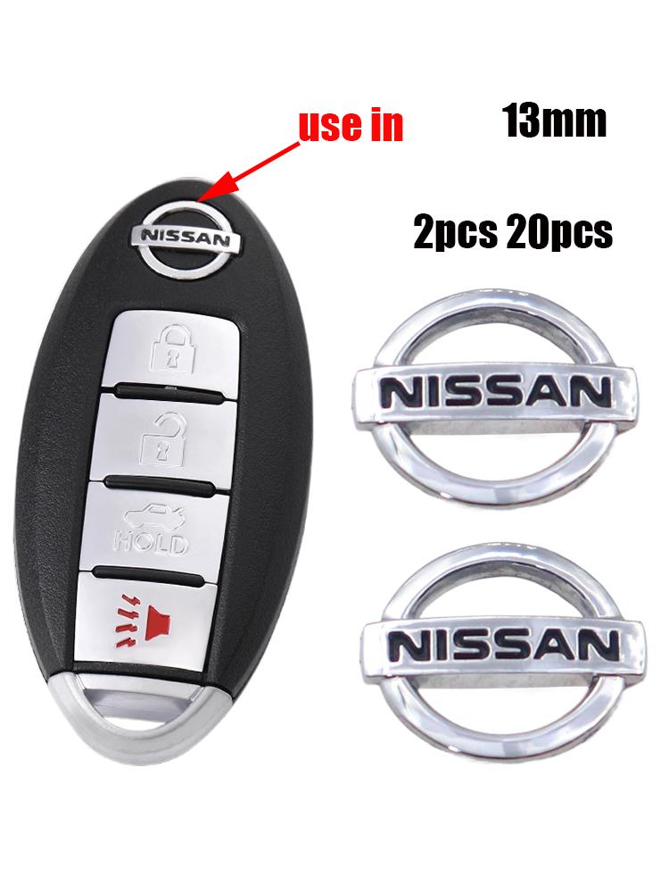 20pcs 2pcs Nissan Hot sale 13mm 3D metal Car Logo Key Fob Decoration Emblem Auto Key Badge Sticker AccessoriesG