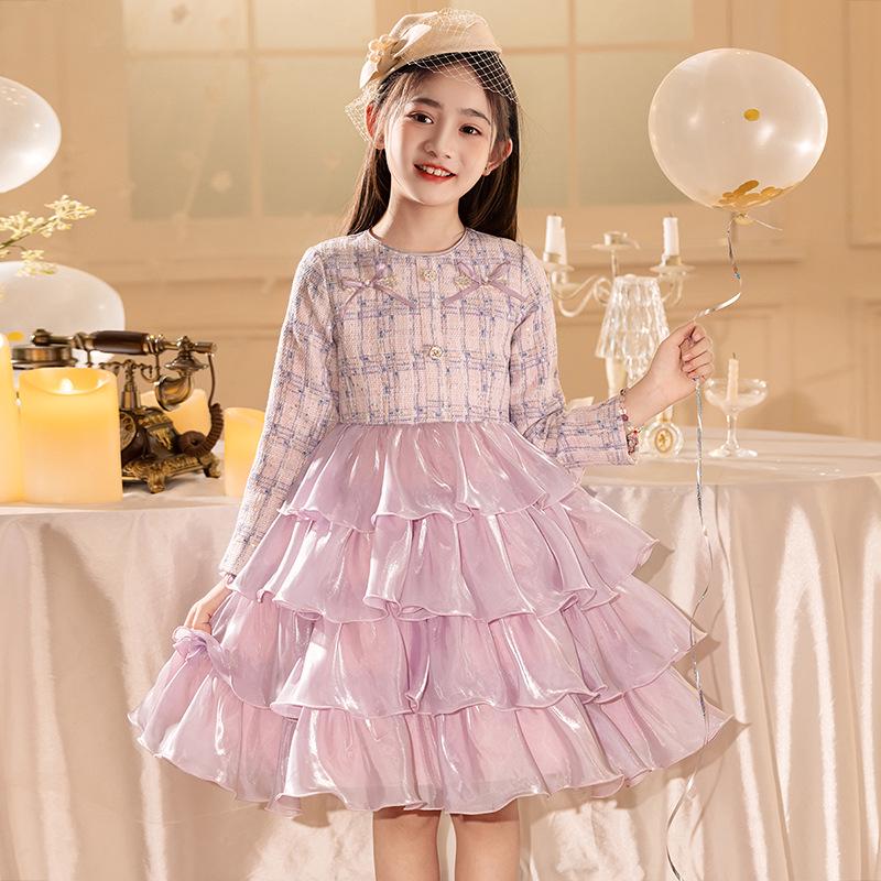 

Платье принцессы с пышными рукавами для девочек - Элегантная осенне-зимняя одежда для дня рождения и вечера 110 cm