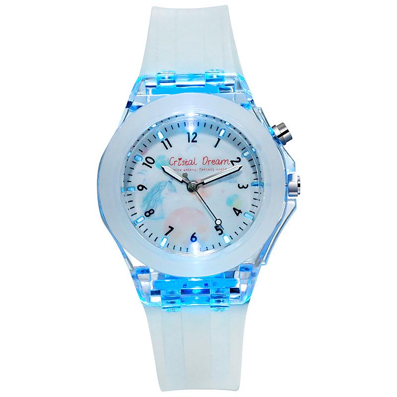 Silicone Durable Children's Quartz Watch with Light, Digital Display