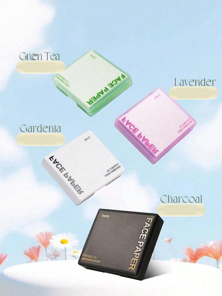 111 Sheets Bamboo Charcoal Oil Absorbing Paper, Portable Oil Control Blotting Paper with Mirror & Powder Puff for Men