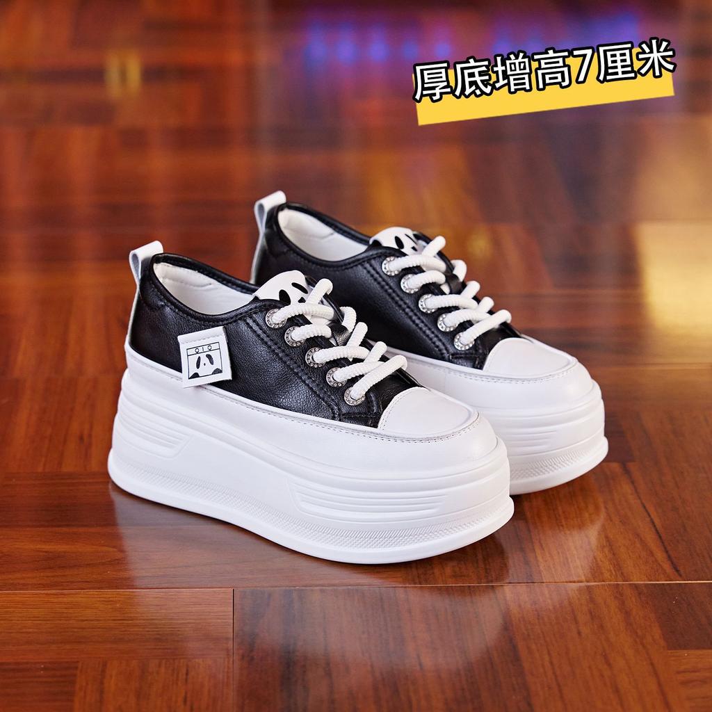 2026 spring and summer new casual shoes platform-soled fashion small single shoes wedge heel lace-up student shoes women's shoes