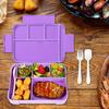 Yousheng Lunch Box with Fork Spoon Split Bento Box Leak-proof Food Container BPA-Free Meal Prep Container for School Office