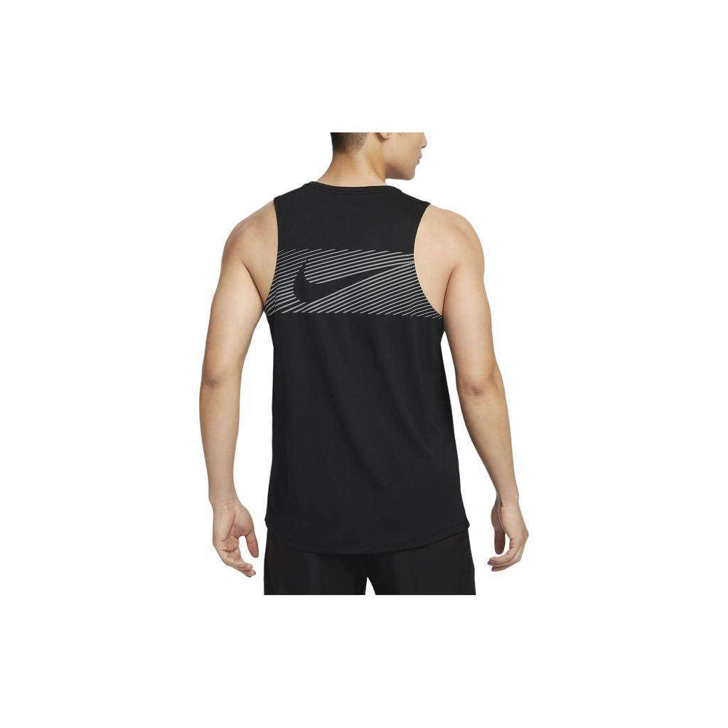 Nike Solid Color Casual Running Comfortable Sweat-Absorbent Breathable Sleeveless Round Neck Vest Men Tops Black FN3987-010