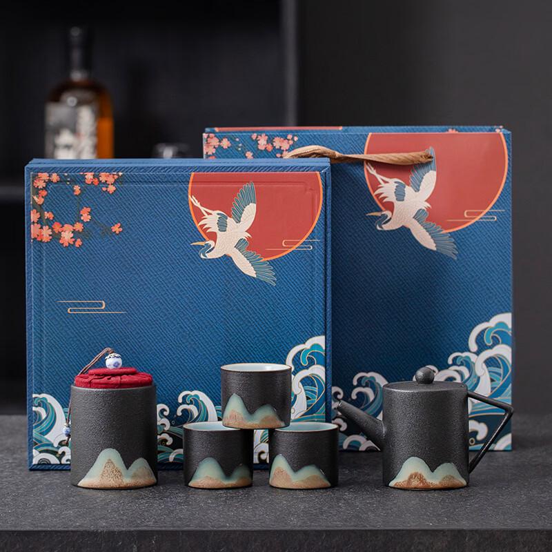 Retro Chinese Pottery Kung Fu Tea Set Gift Box