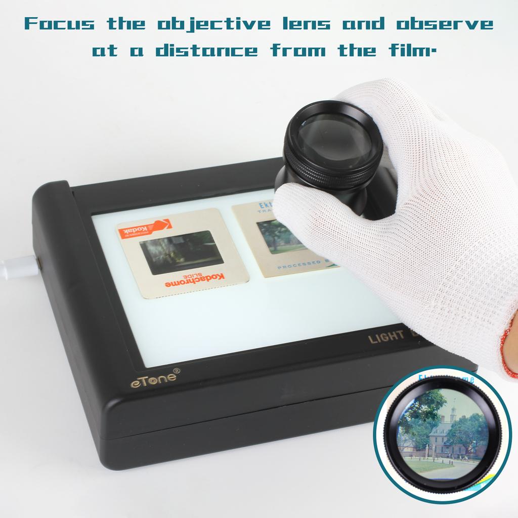 10X Loupe Magnifier Jeweler Film Viewer for 35mm Film Negative & Slide Viewer