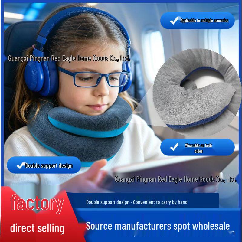 U-Shaped Neck Pillow PP Cotton for Travel, Car, Nap, and Back Support
