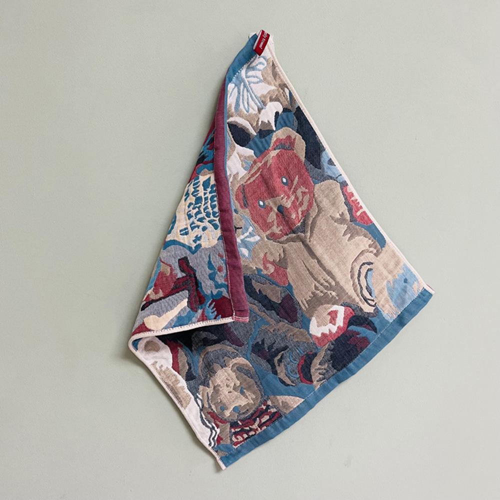38x40cm Retro Floral Large Hand Towel 4 Layer Cotton Gauze Decorative Pure Cotton Dish Cloth Quick Dry Tea Towel Home Restaurant