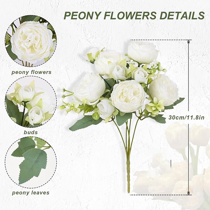 1/2Pcs Rose Artificial Flowers Bouquet Silk Fake Flower for Home Table Center Decor Wedding Brides Decoration Vase Accessories