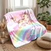 Purple Cats and Butterflies Theme blanket Lightweight Warm Flannel Blanket Decorative Throw Blanket for Home Decoration