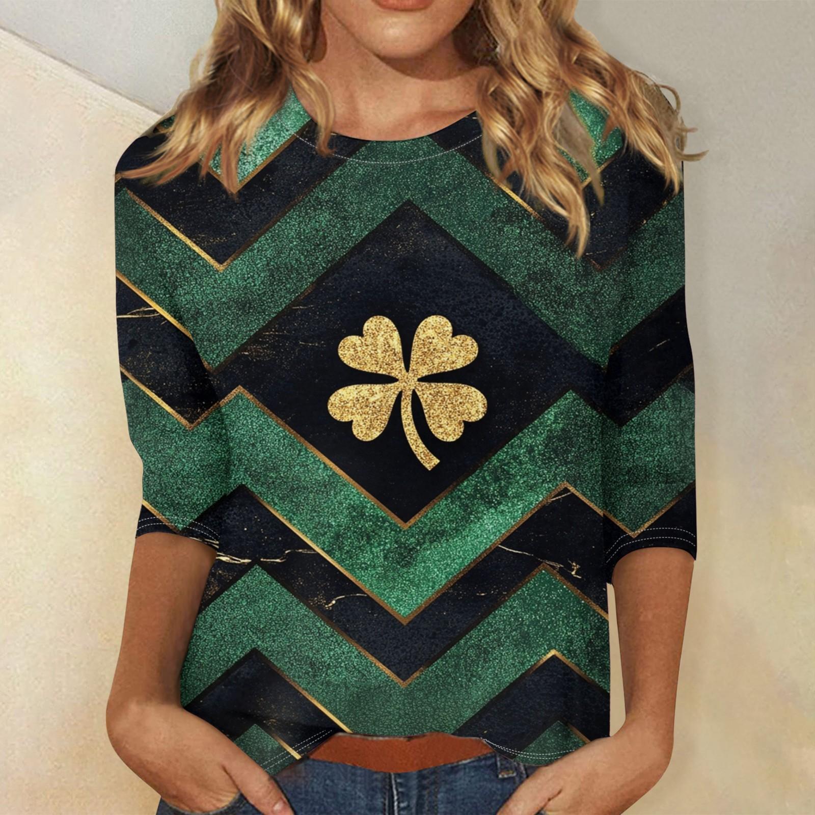 

Жіноча модна повсякденна вільна футболка з принтом і круглим вирізом з рукавом 3/4 XXL чорний