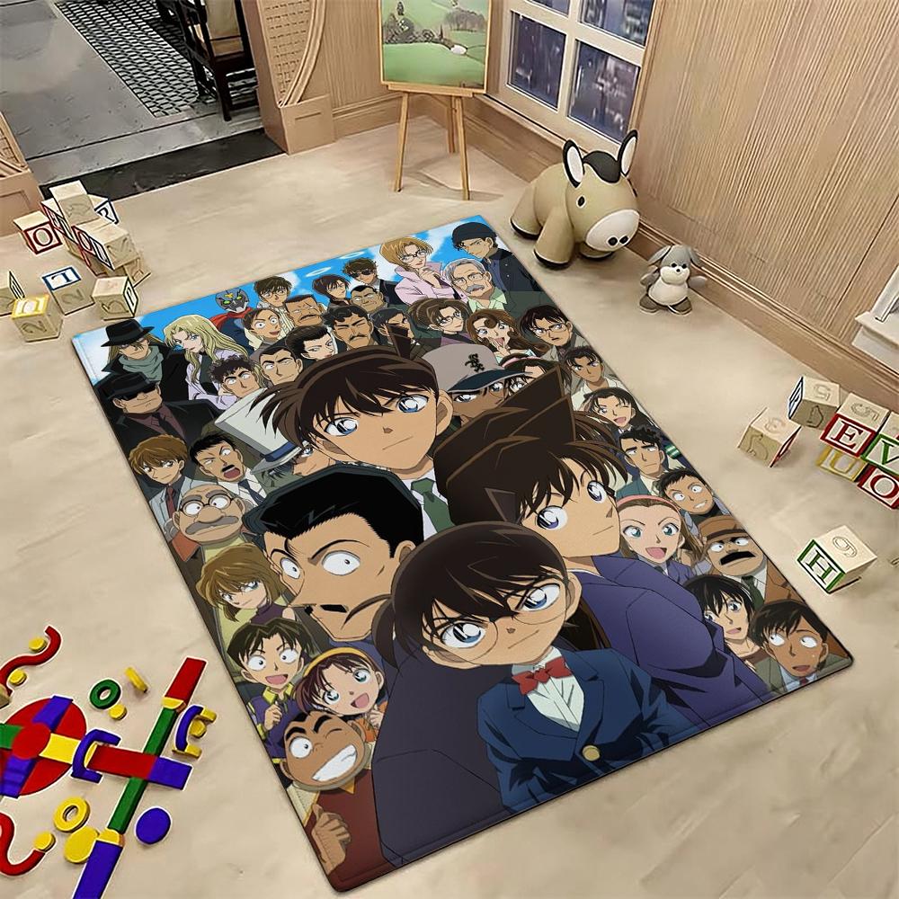 Anime Detective Action Indoor Rug Soft Texture Nonslip Carpet For Girls Bedroom Play Area Home Decor Halloween Gift