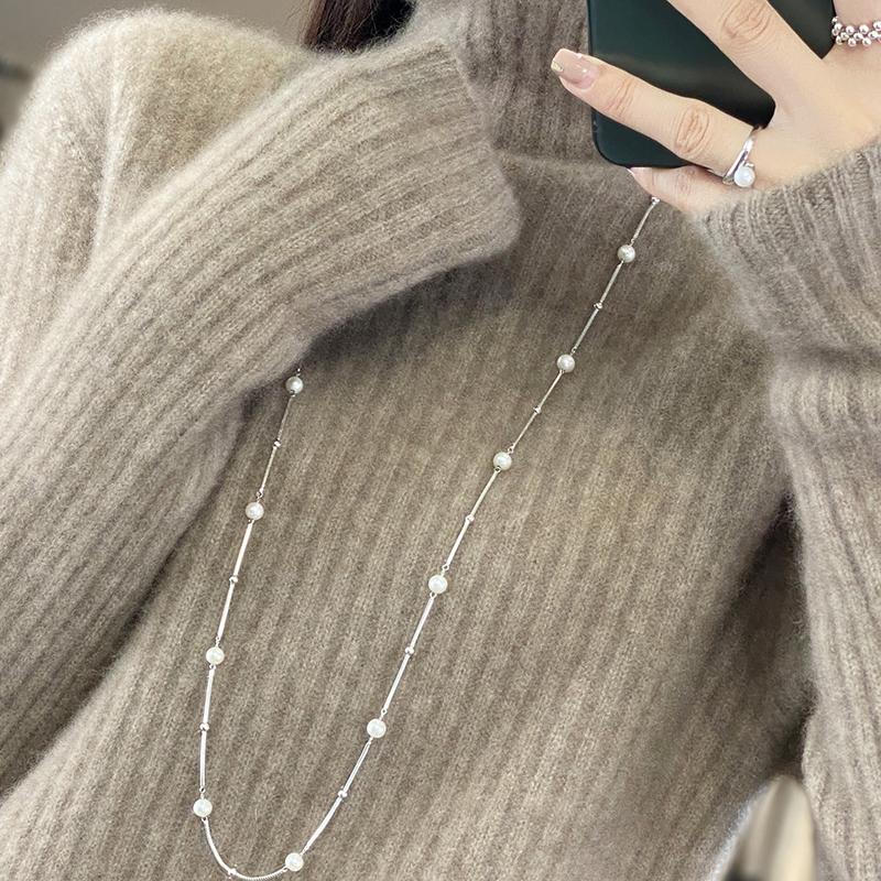 Women's Cashmere Sweater Qinghe Cashmere 30% Cashmere 70% Wool Women's Autumn and Winter Cashmere Pullover Soft and Warm