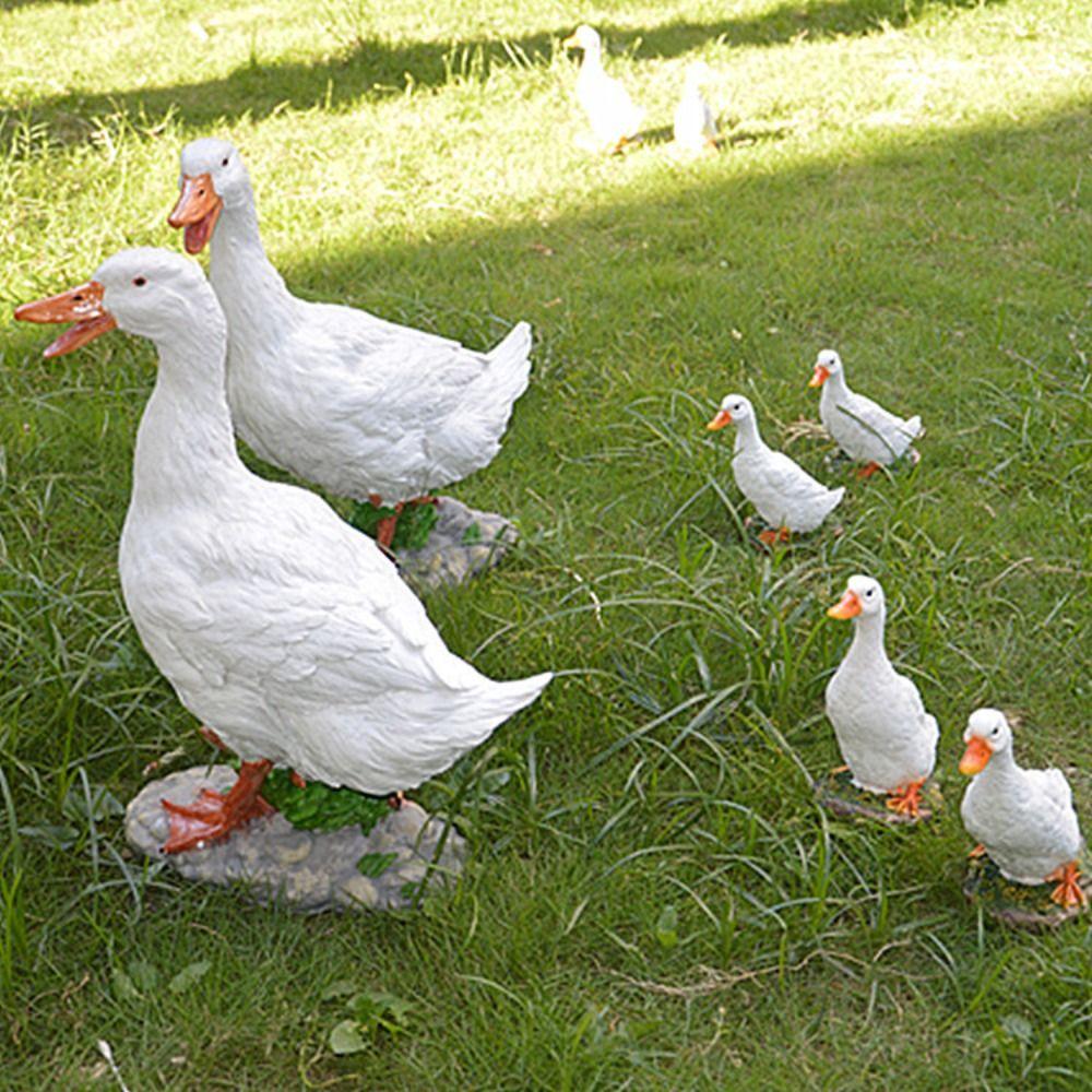 Statue Simulation Duck For Outdoor LIfelike Duck Model Resin Crafts Garden Decor Park Landscape